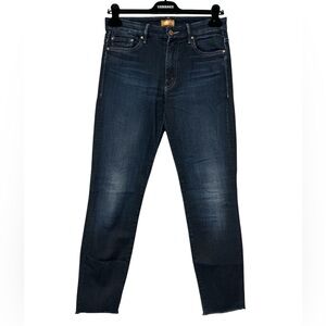 MOTHER High Waisted Looker Coffee Tea or Me? Raw Hem Jeans